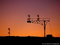 BNSF Sunset at W Needles, CA in March 2000